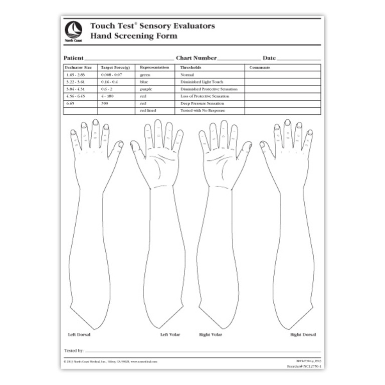 Touch Test Hand Screening Forms North Coast Medical