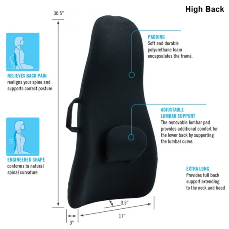 ObusForme Back Support Driver's Seat Cushion with Lumbar Pad +