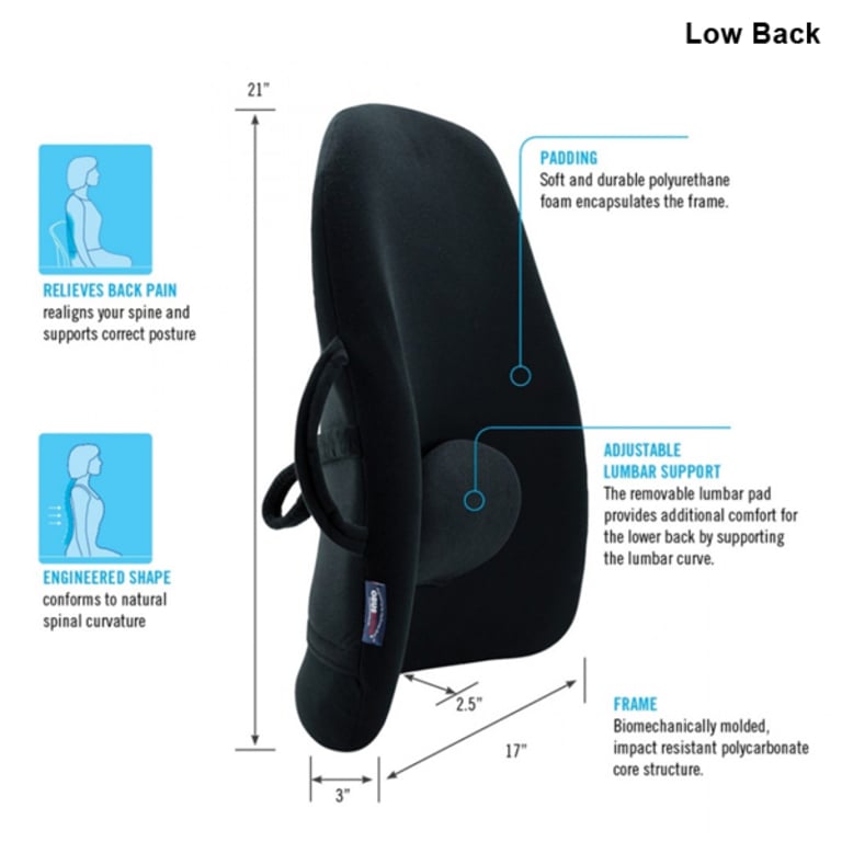 ObusForme Back Support Driver's Seat Cushion with Lumbar Pad +