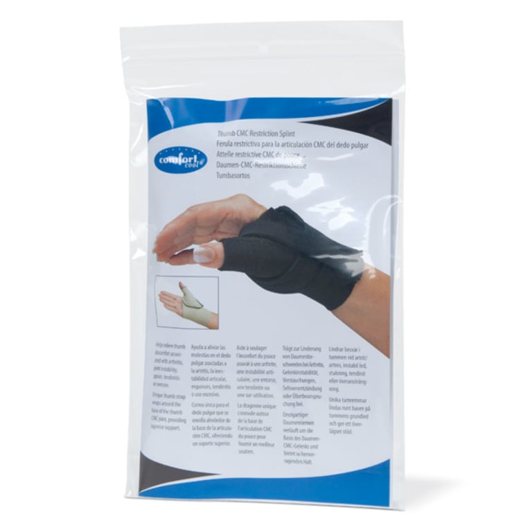 Comfort Cool Thumb CMC Restriction Splint. Patented Thumb Brace Provides  Support and Compression. Helps with Arthritis, Tendinitis, Surgery,  Dislocations, Sprains, Repetitive Use. Left Medium : : Health &  Personal Care